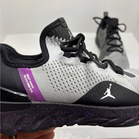 Nike Jordan React Havoc Sneakers Men’s 10.5 Gray Black Purple Athletic Shoes - Picture 12 of 14